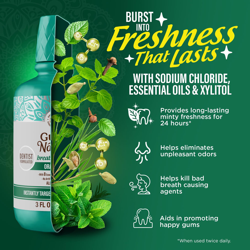 GuruNanda Fresh Breath Mouthwash for Daily Oral Care