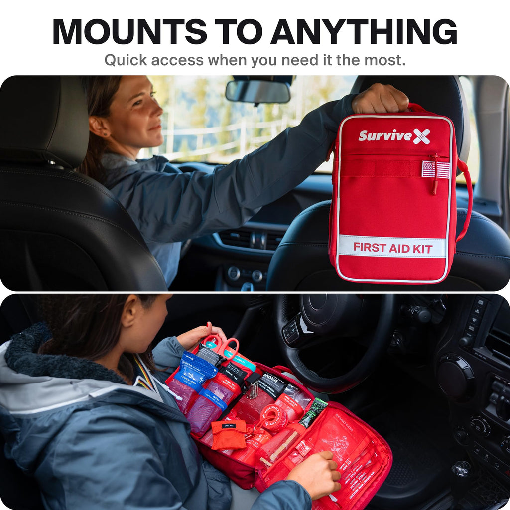 SurviveX Large First Aid Kit for Car, Travel & Home
