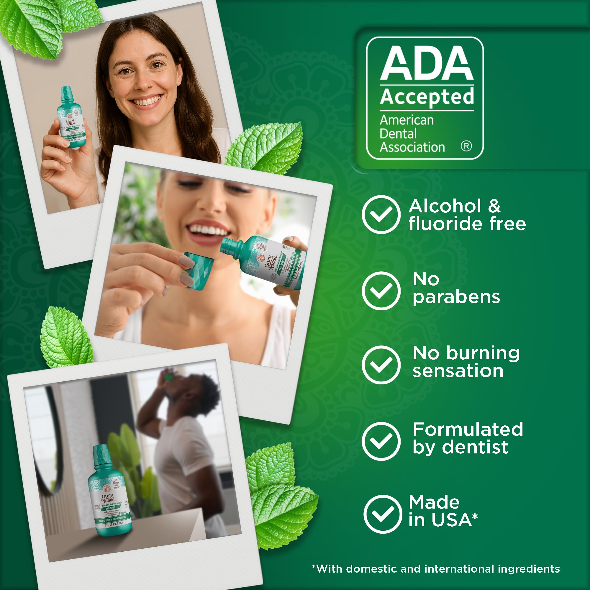 GuruNanda Fresh Breath Mouthwash for Daily Oral Care