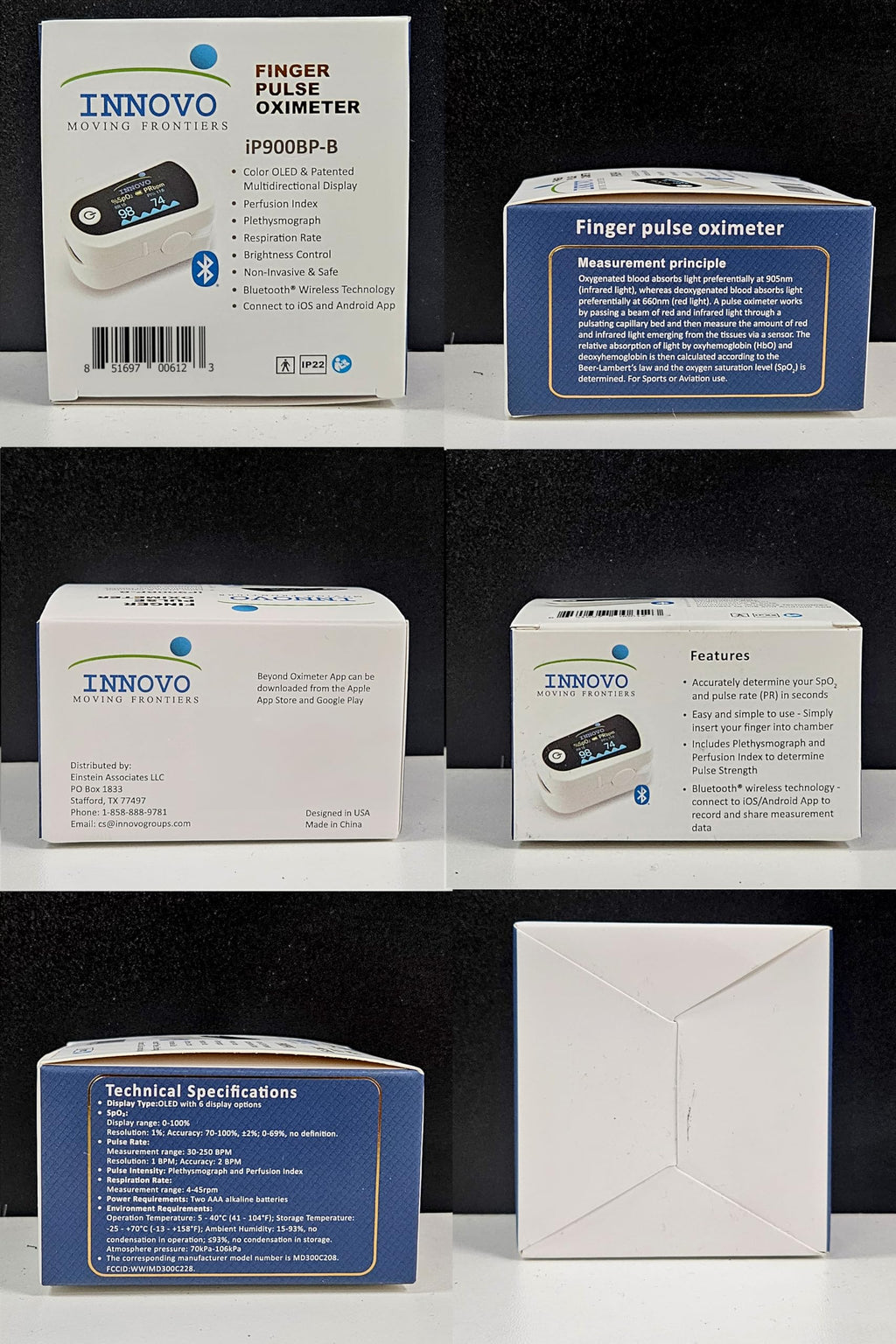 Innovo Deluxe Fingertip Pulse Oximeter with Alarm