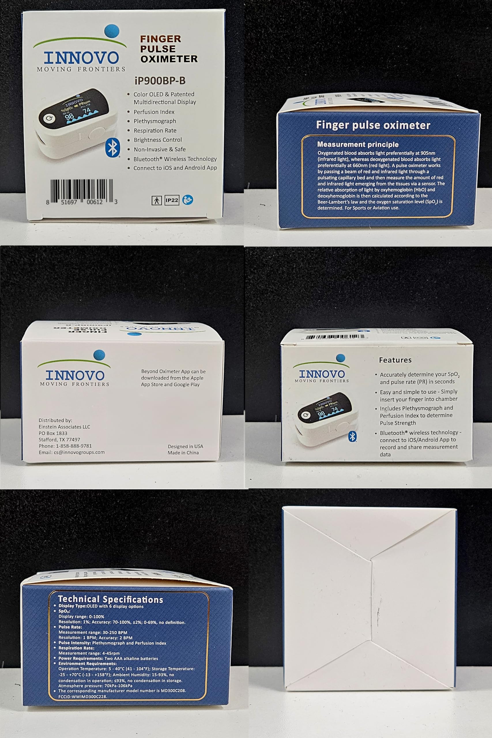 Innovo Deluxe Fingertip Pulse Oximeter with Alarm