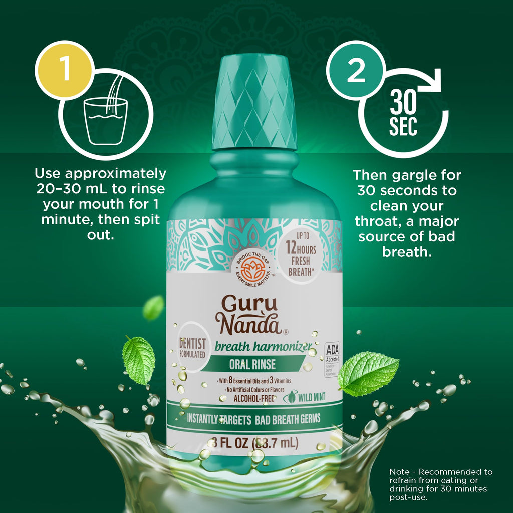 GuruNanda Fresh Breath Mouthwash for Daily Oral Care