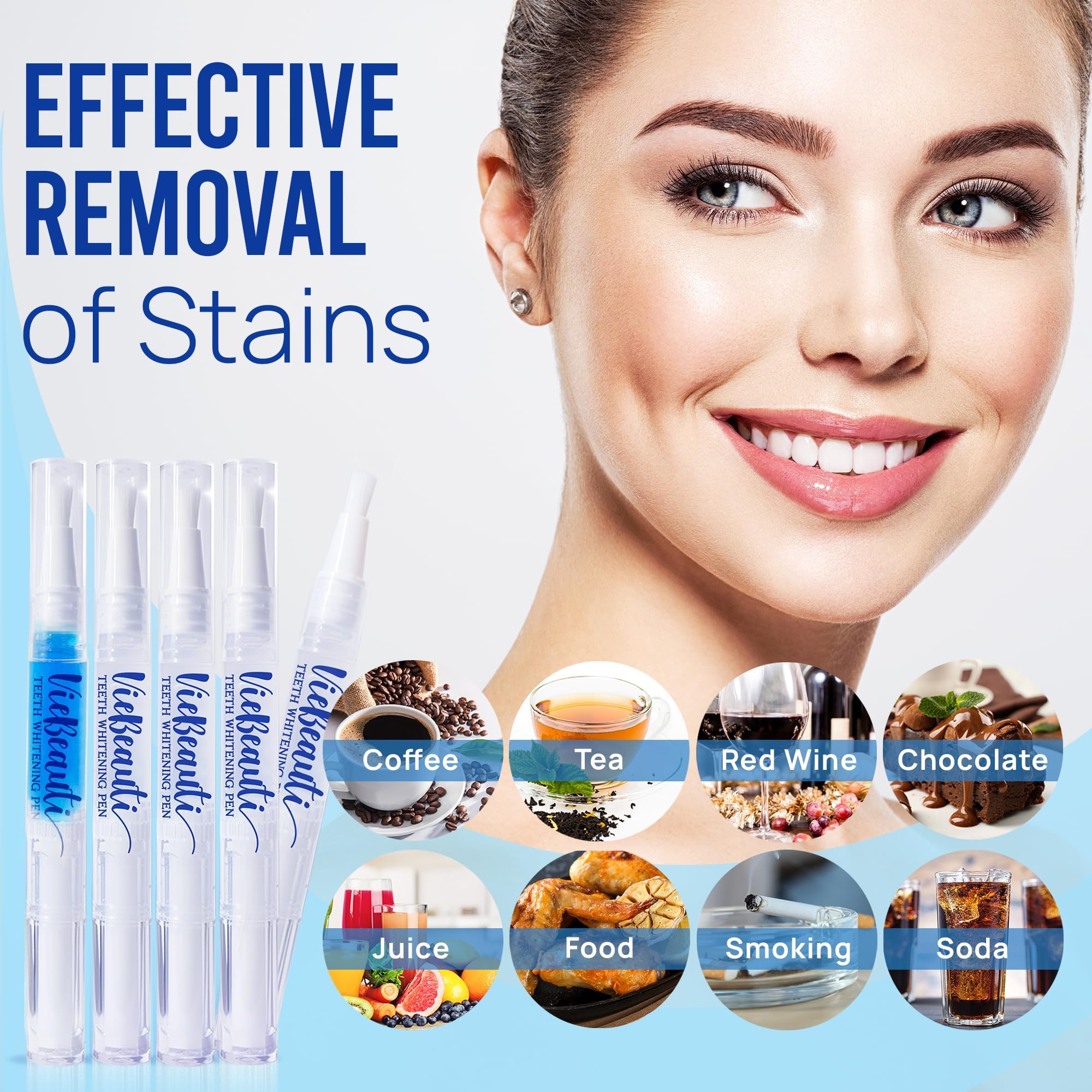 VieBeauti Teeth Whitening Pen & LED Kit for Sensitive Teeth