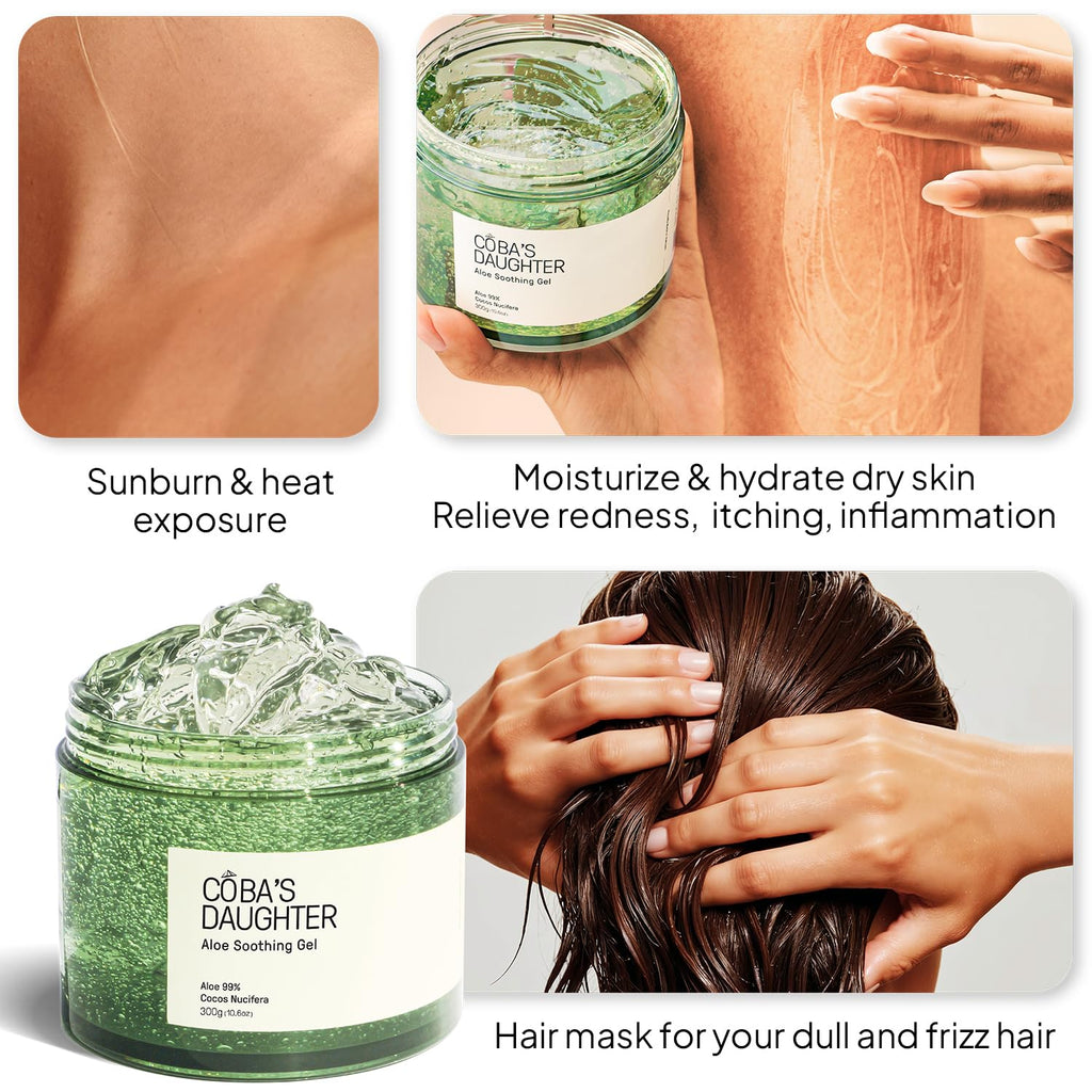 COBA’S DAUGHTER Stress Relief Bundle for Self Care Rituals | Coffee Scrub for Cellulite, Pure Aloe Vera Gel for Sunburn Relief, and 3-in-1 Grapefruit Body Wash