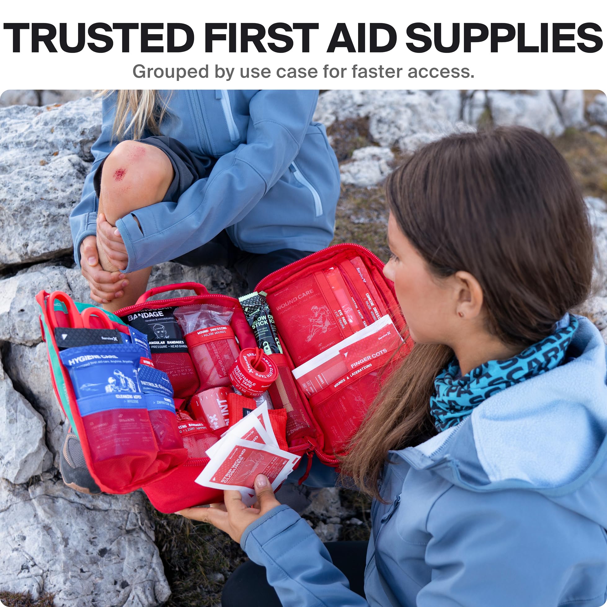 SurviveX Large First Aid Kit for Car, Travel & Home